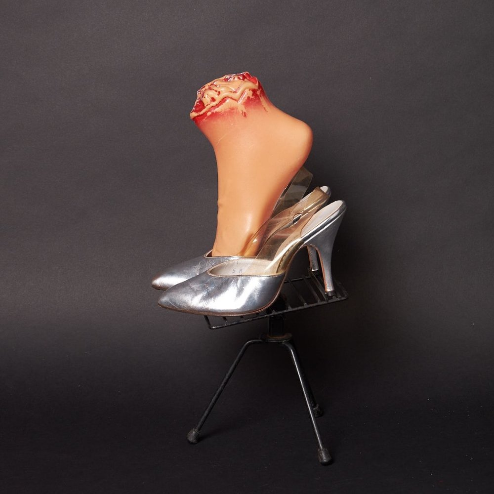 1960s Silver Clear Slingback Heels Shoes